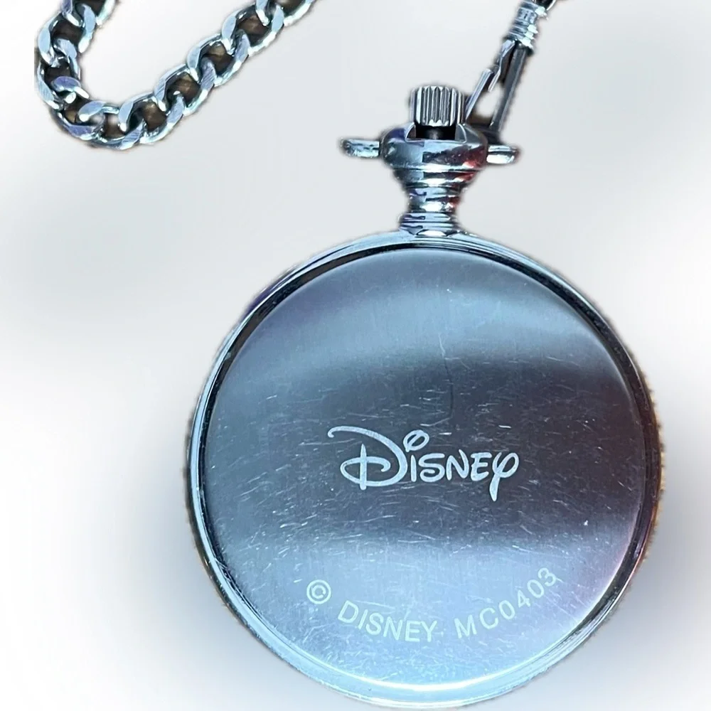 Disney’s Mickey Mouse Train Conductor Pocket Watch MC0403 EUC